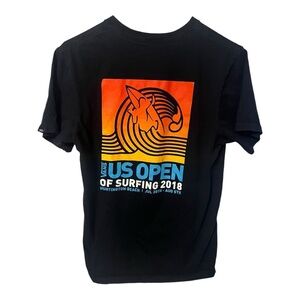 Vans US Open Of Surfing 2018 T-Shirt Size Small Black Graphic Print